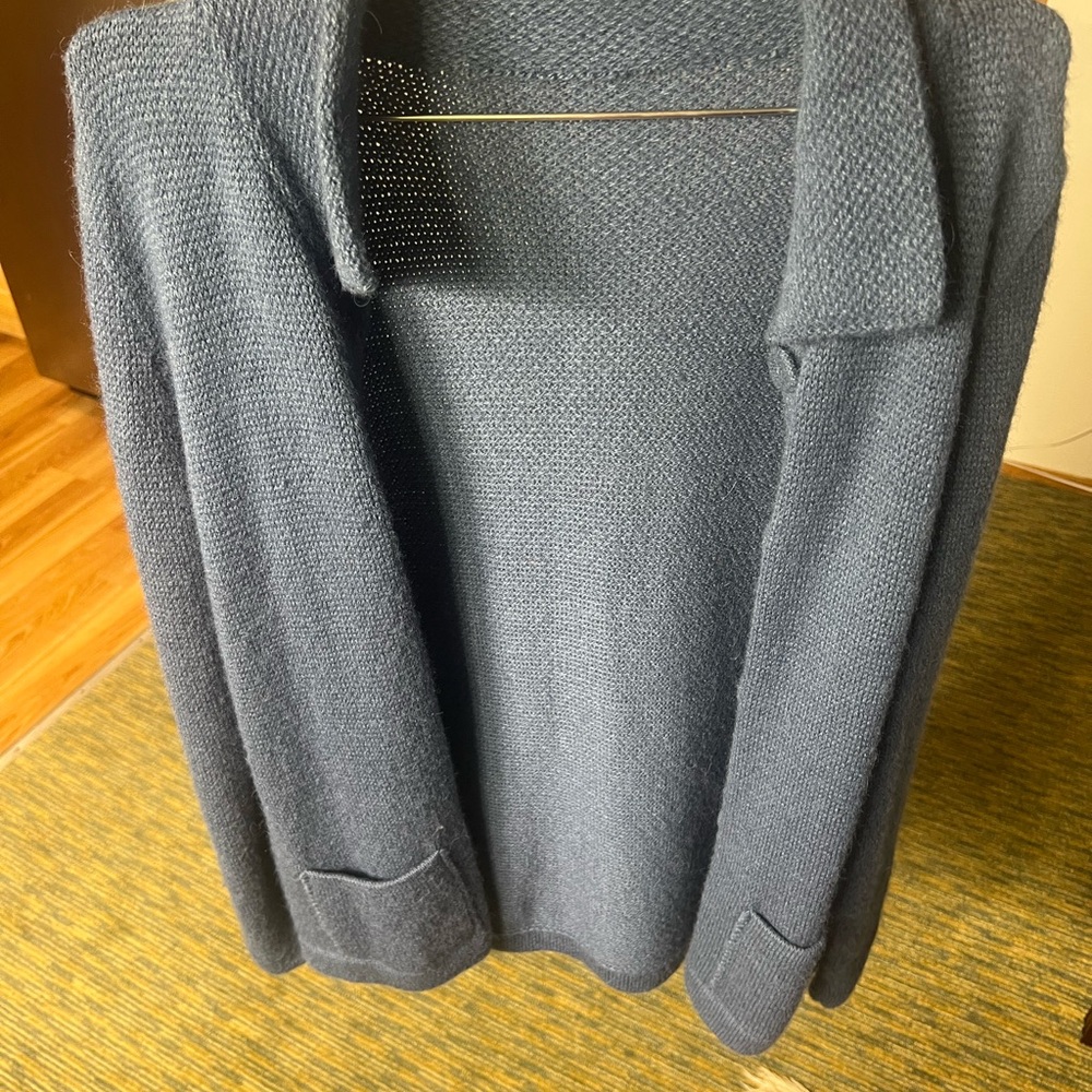 Elegant Blue Women's Cardigan Alpaca Wool